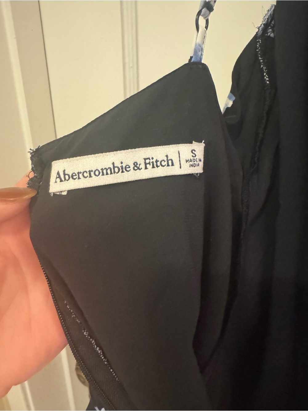 Abercrombie & Fitch Black Floral Asymmetrical Slip Dress - Picture 5 of 5